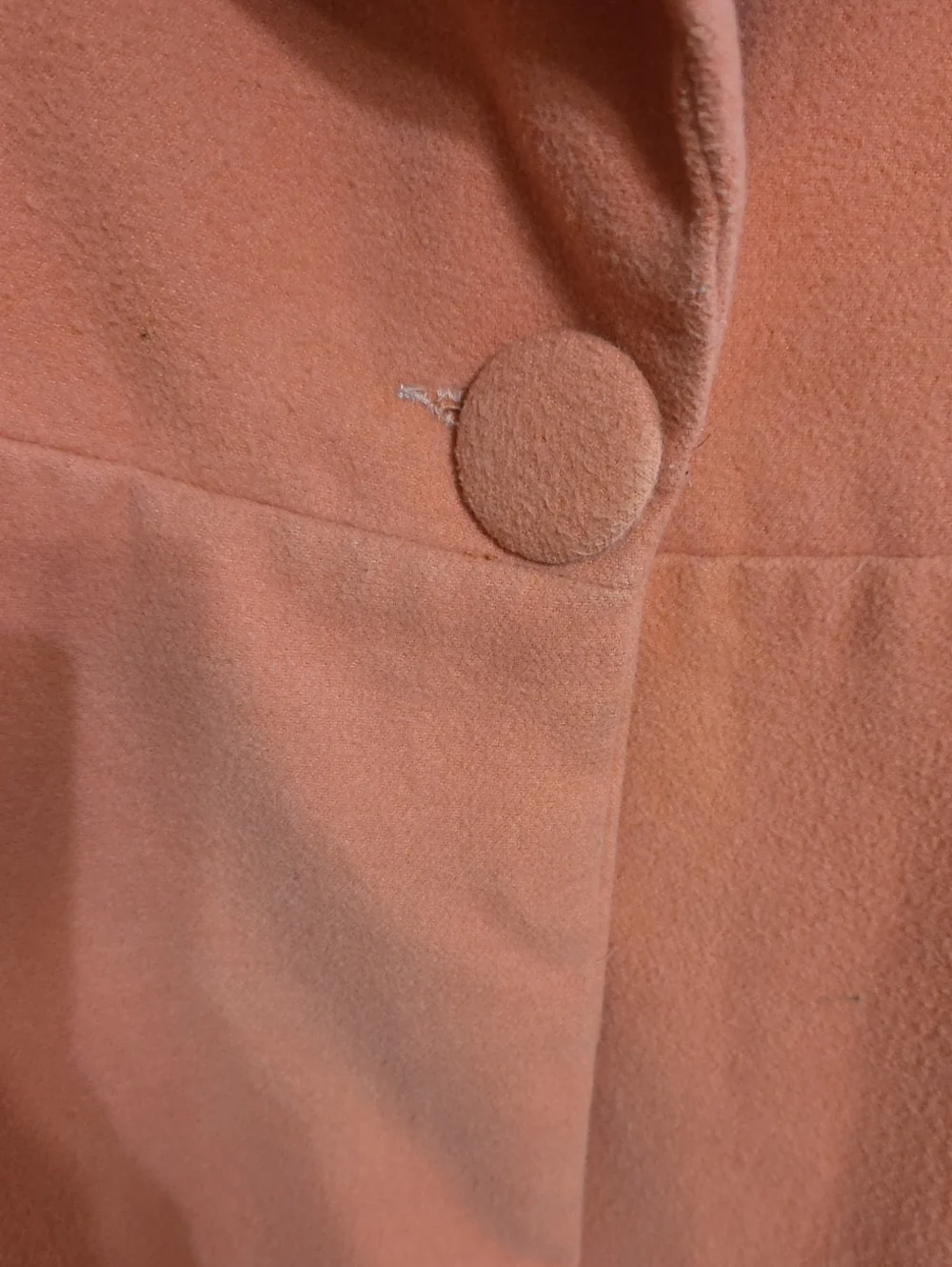 RISE Christian Rise Womens Coat Peach Belted Pockets Buttons Sz L GUC **READ**